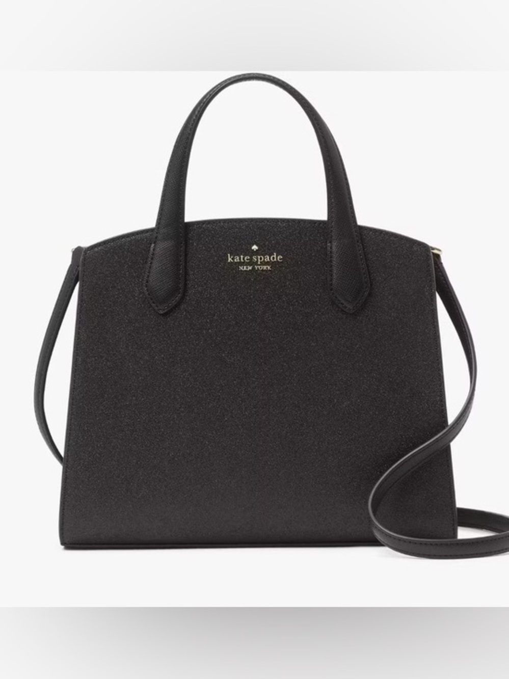 Kate Spade Tinsel Black Glitter Satchel